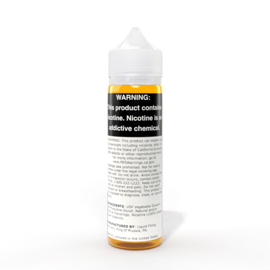 Close-up of our Premium Virginia Tobacco Flavored Vape Juice